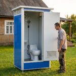 Уличный туалет с душем и раковиной